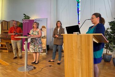 Erik Johansson, Charlotta Norrby, Linnea Lundgren och Kristina Patring på årsmötet 2023. Erik Johansson, Charlotta Norrby, Linnea Lundgren och Kristina Patring på årsmötet 2023.
